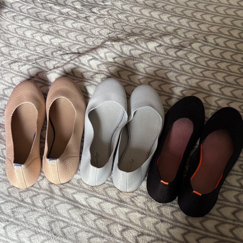 Stylish Women's Ballet Flats - Beige, Gray, and Black